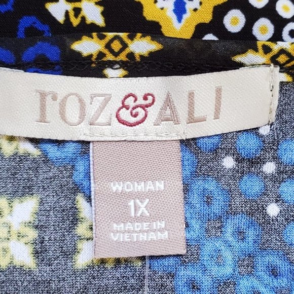 Roz & Ali Moroccan Mama Mixed Media Sleeveless Summer Layered Top NWT Size 1X - Picture 14 of 16